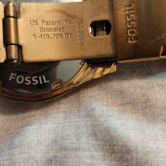 Womens Fossil Riley Gold Crystal Watch ES204 Multifunctional - Picture 8 of 9